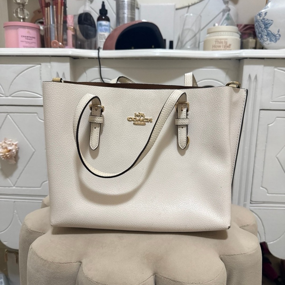 Coach Cream Leather Tote Bag